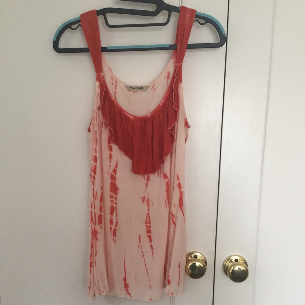 Burnt Orange Subtle Tie Dye Tank Top